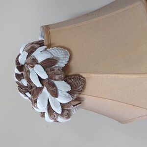 Vintage, neutral cream and brown shades of leaves fascinator